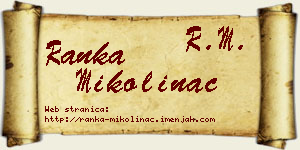 Ranka Mikolinac vizit kartica